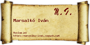 Marsalkó Iván névjegykártya