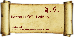Marsalkó Iván névjegykártya