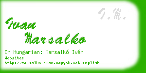 ivan marsalko business card